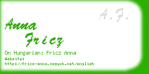 anna fricz business card